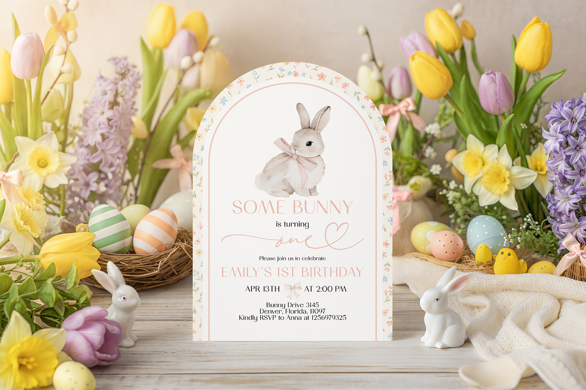Easter Arch Invitation Card Mockup, a Product Mockup by TatiMockup (Photo 4 of 5)