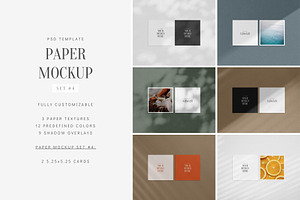 Paper Mockup Set 4 Square Card