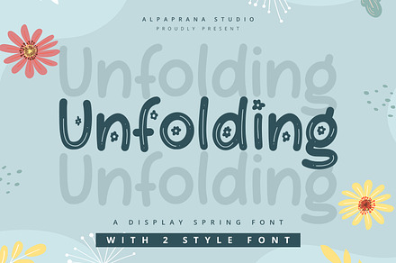 Unfolding - Decorative Display Font, a Symbol Font by Alpaprana