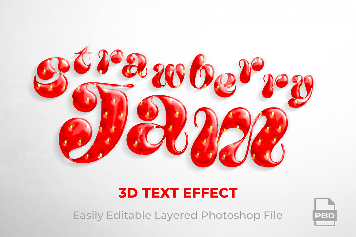 Strawberry Jam - Text Effect, a Layer Style Add-On by Ron Dale