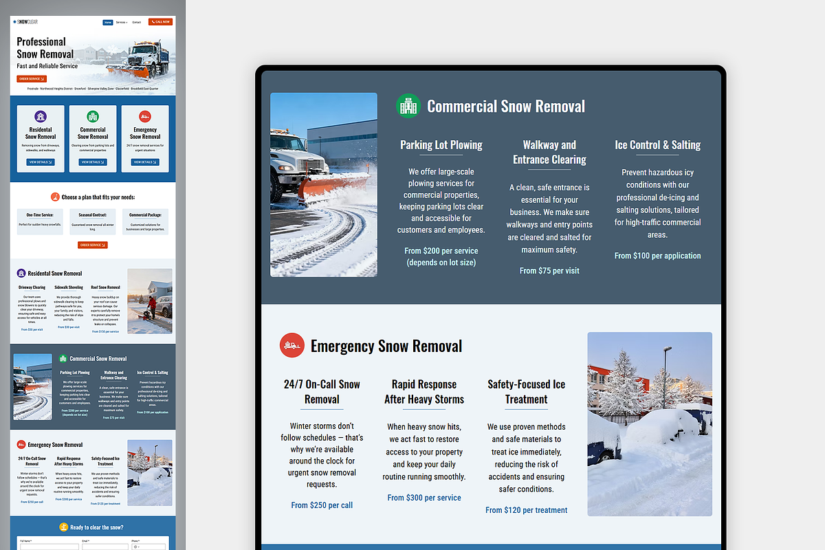 Snow Removal Wix Studio Website preview 3
