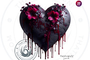 Dark Valentine Hearts clipart Set, a Seasonal Illustration by ThatsDesignArt (Thumbnail 8 of 10)