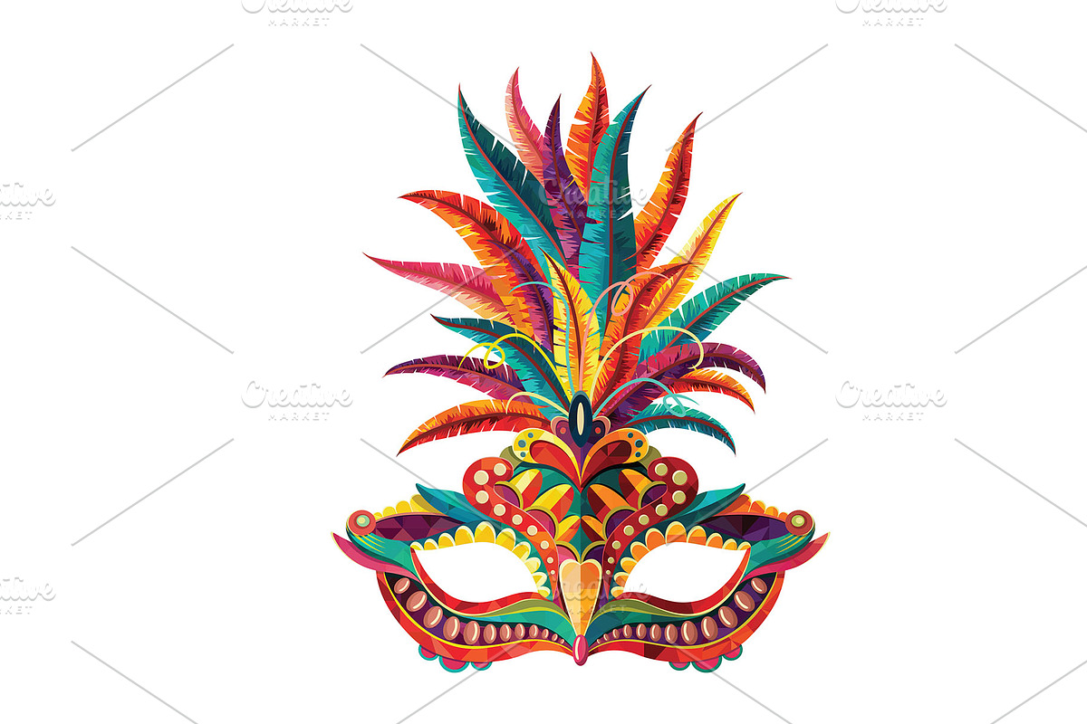 Carnival Masks vector set, a Decorative Illustration by LisaKolbasa (Photo 2 of 15)