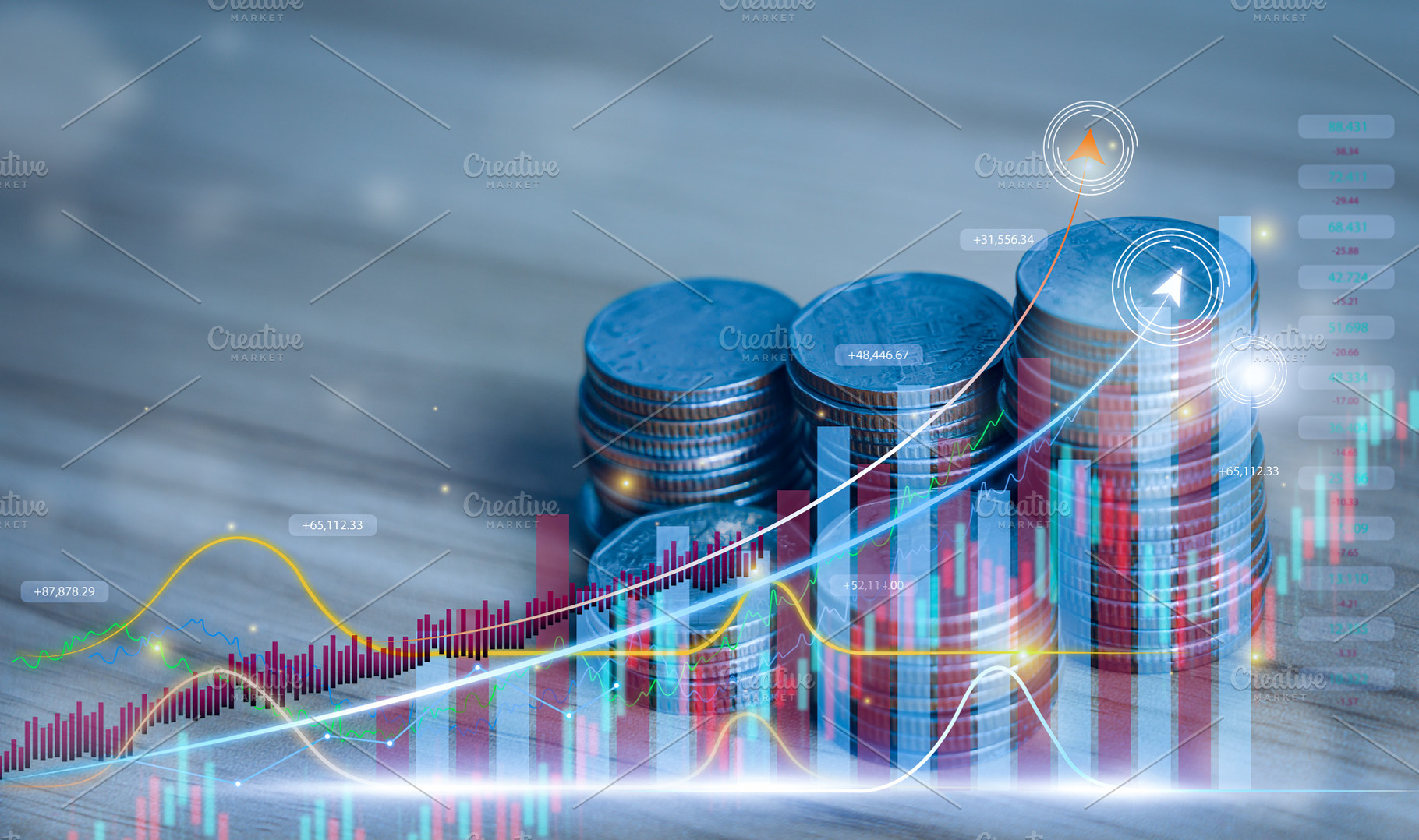 coin Business with financial, a Business Photo by OSABEE TOP VIEW