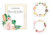 Watercolor Beauty Salon Collection, a Healthcare Illustration by MayaNavits (Thumbnail 7 of 11)