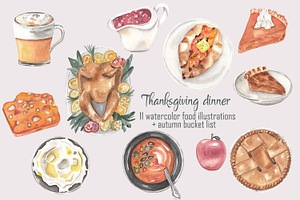 Autumn food clipart & bucket list
