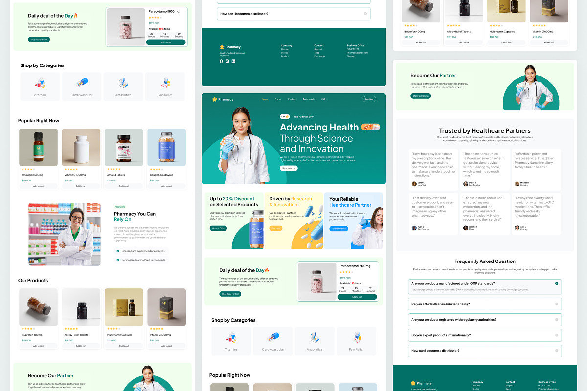 Pharmacy Landing Page Template, a Landing Page Template by Font Kingdom (Photo 4 of 5)