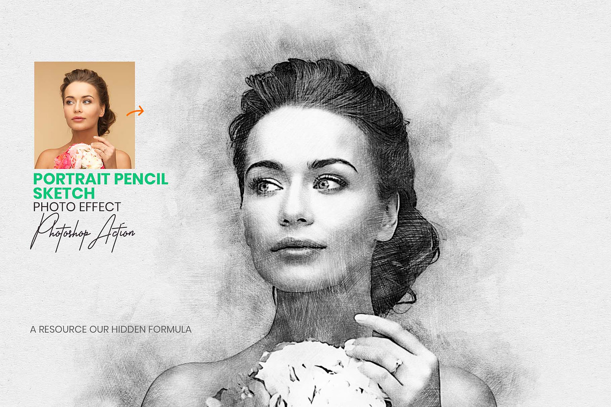 Portrait Pencil Sketch Action, an Action Add-On by MRI STUDIO (Photo 1 of 9)