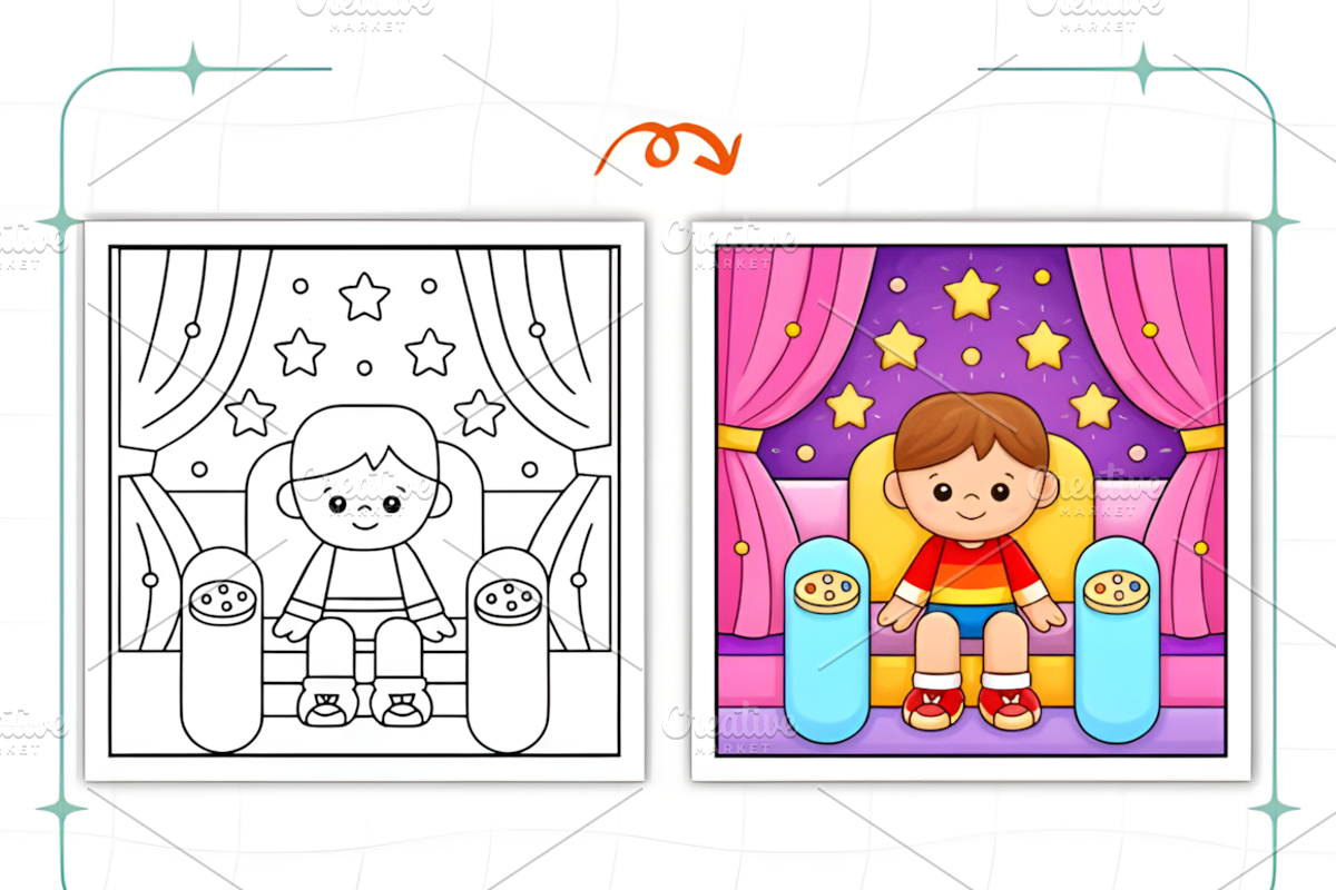 Comfy Cozy Routine Coloring Pages, a Decorative Illustration by Ink Gallery (Photo 3 of 9)