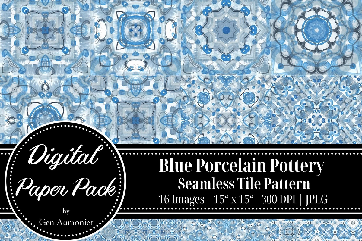 Blue Porcelain Abstract Patterns, a Pattern Graphic by Gen Aumonier (Photo 13 of 14)