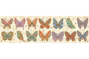 Retro Groovy Butterfly Insects