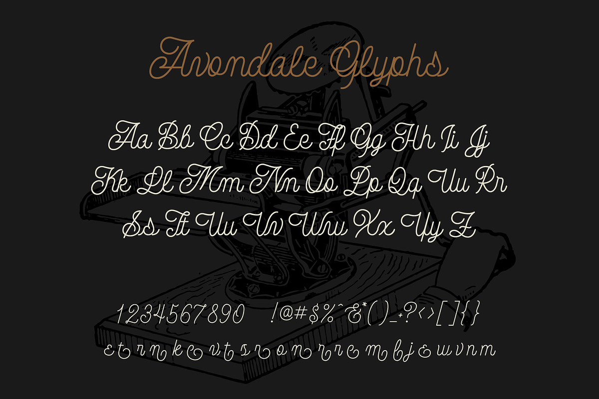 Avondale - Monoline Font DUO preview 6