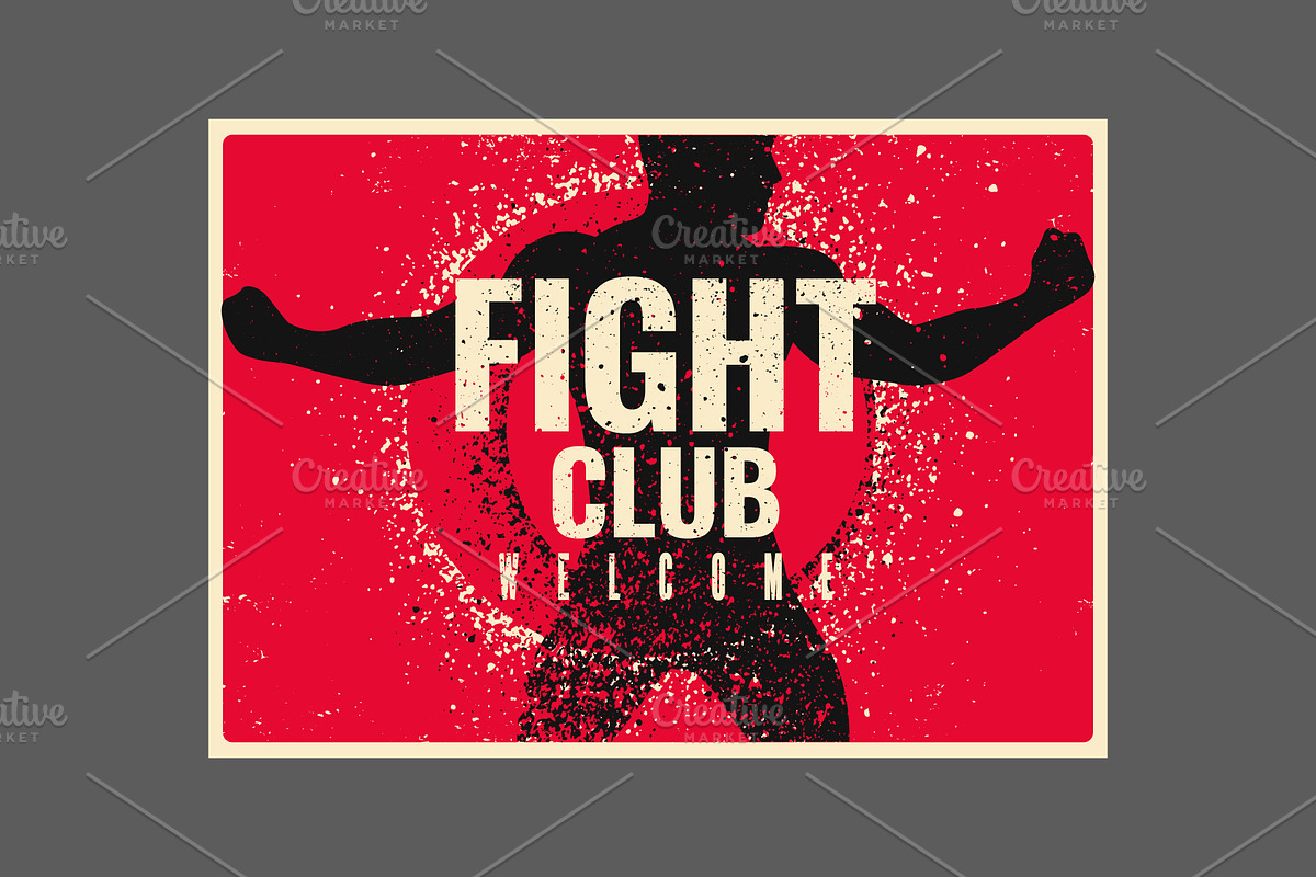 Fight Club grunge vector poster set., a Sport Illustration by PoPaShop (Photo 3 of 8)