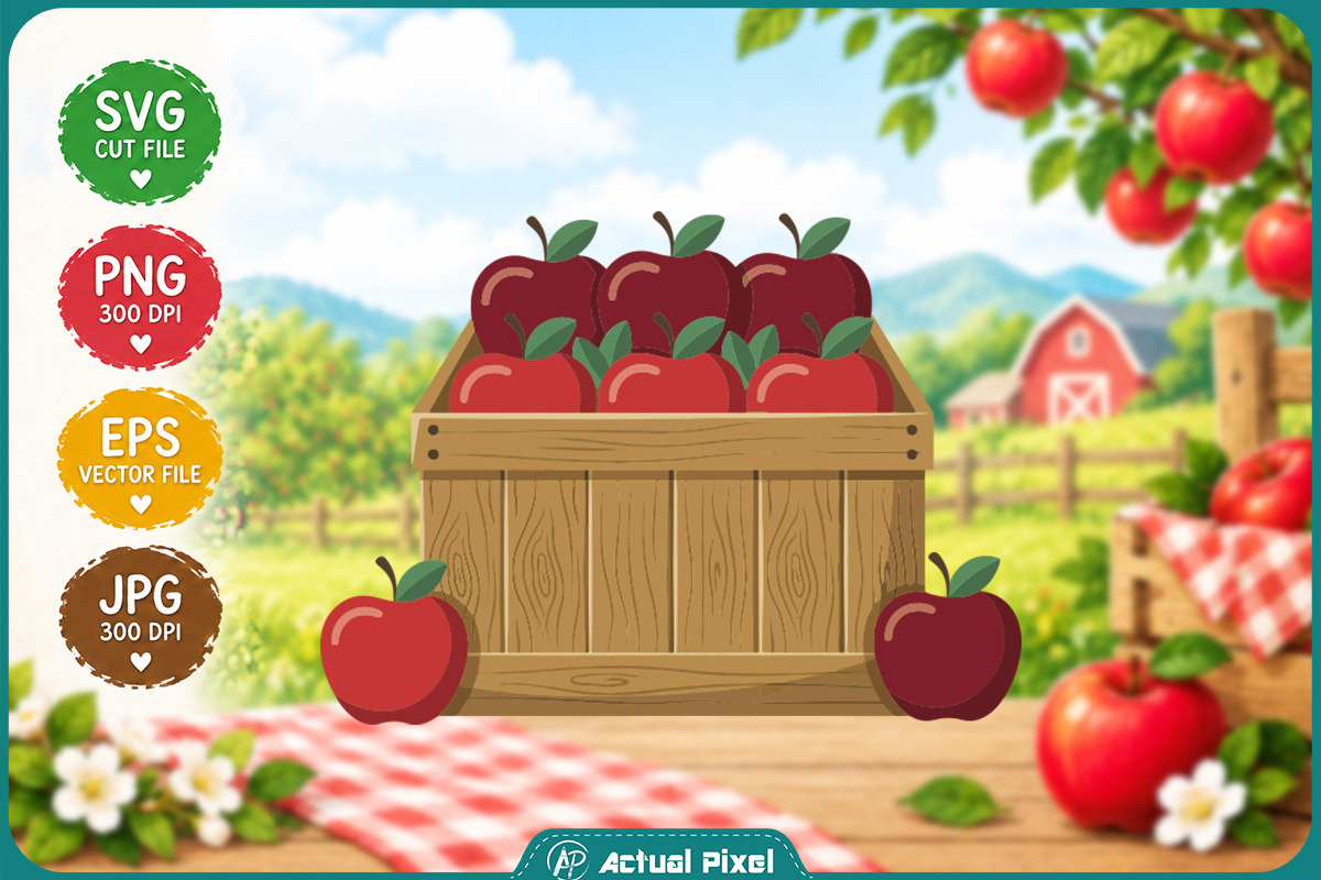 Apple Orchard Clipart Bundle, an Object Illustration by Actual Pixel (Photo 6 of 22)