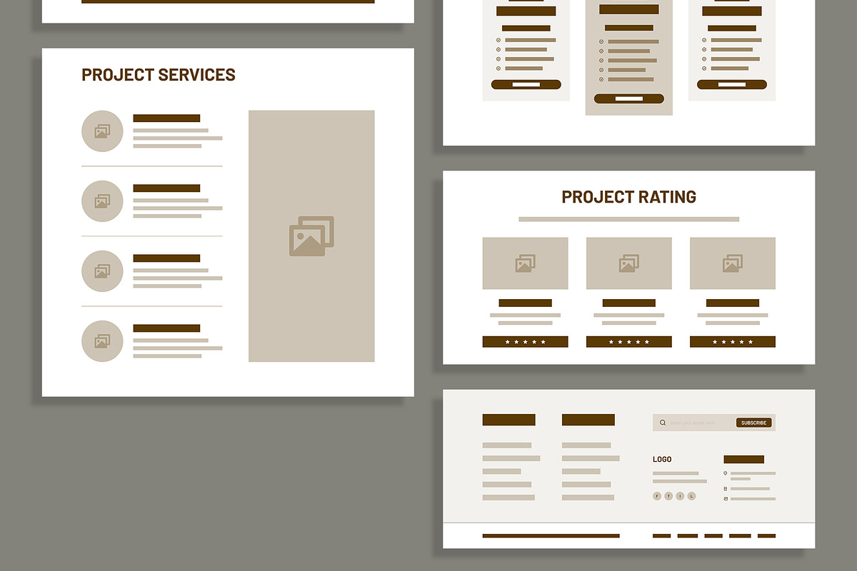 Modern UI Wireframe Template preview 3