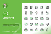50 Schooling Green & Black Icons, an Icon by IconBunny (Thumbnail 1 of 2)