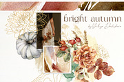Autumn fall watercolor flowers, a Decorative Illustration by Yuliya Derbisheva (Thumbnail 2 of 13)