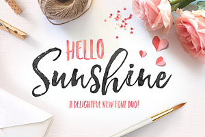Hello Sunshine Font Duo, a Script Font by Nicky Laatz