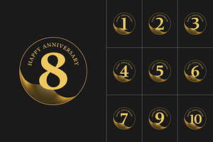 Golden Anniversary logo vector set, a Decorative Illustration by rpdesignstudio