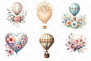 Floral Hot Air Balloons Clipart, an Illustration by DreamPrint404 (Thumbnail 3 of 3)