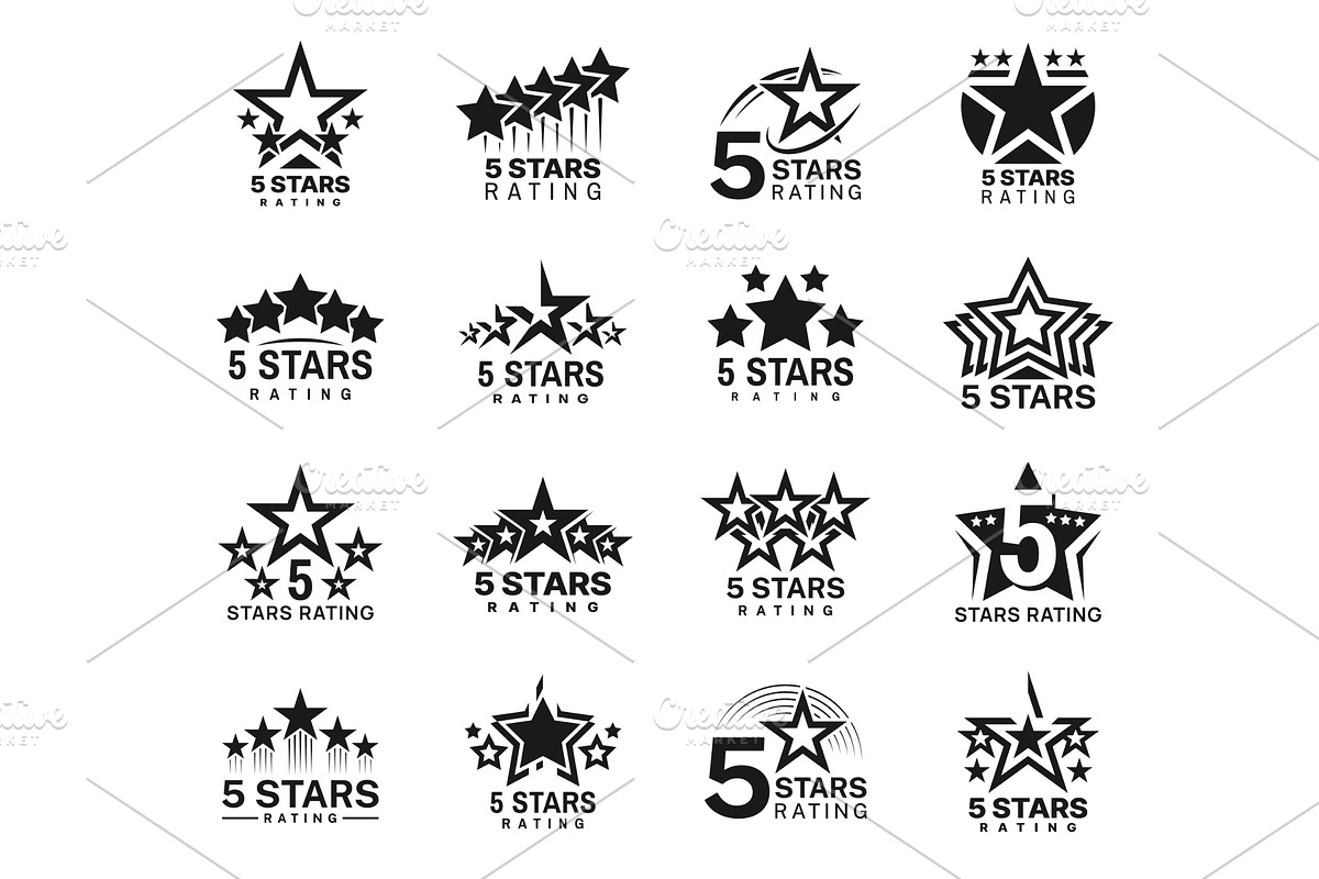 Five 5 star rating, best award, an Object Illustration by Vector Tradition