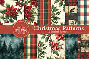 Vintage Red and Green Christmas Patt, an Illustration by Designworld (Thumbnail 1 of 4)