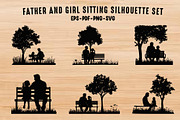 Father and daughter Sitting vector, a Person Illustration by Gfx Expert Team (Thumbnail 1 of 3)