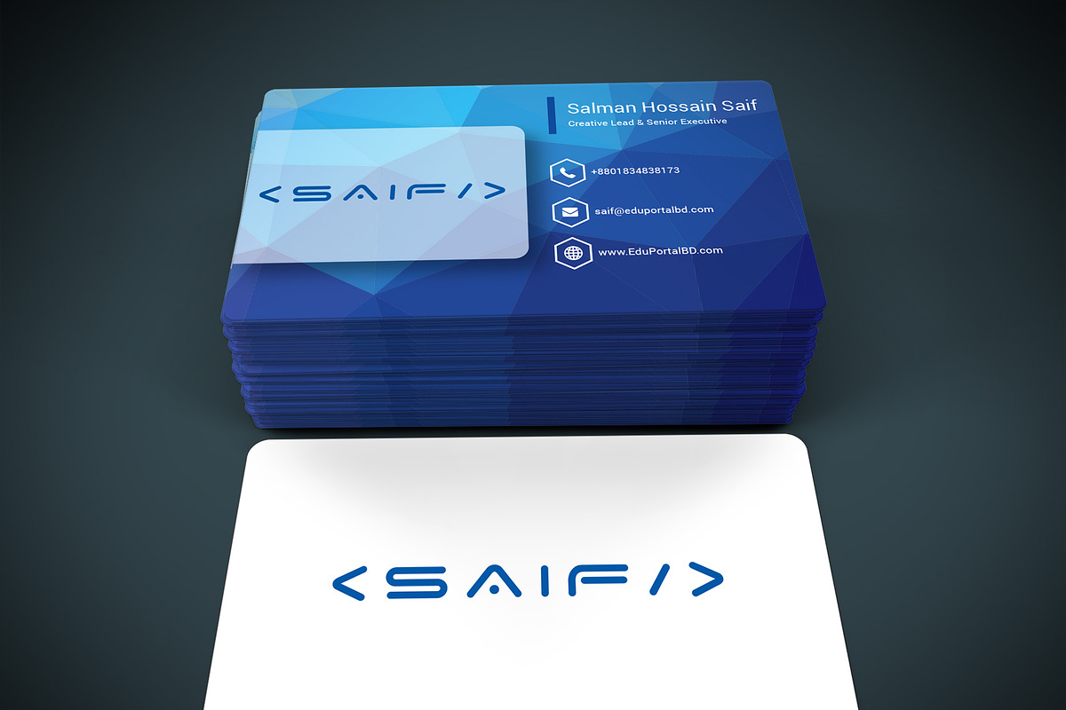 Flat Polygon Business Card, a Business Card Template by Saif71 - Shop (Photo 1 of 5)