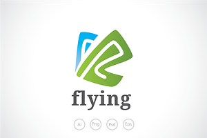 Flying Butterfly Logo Template