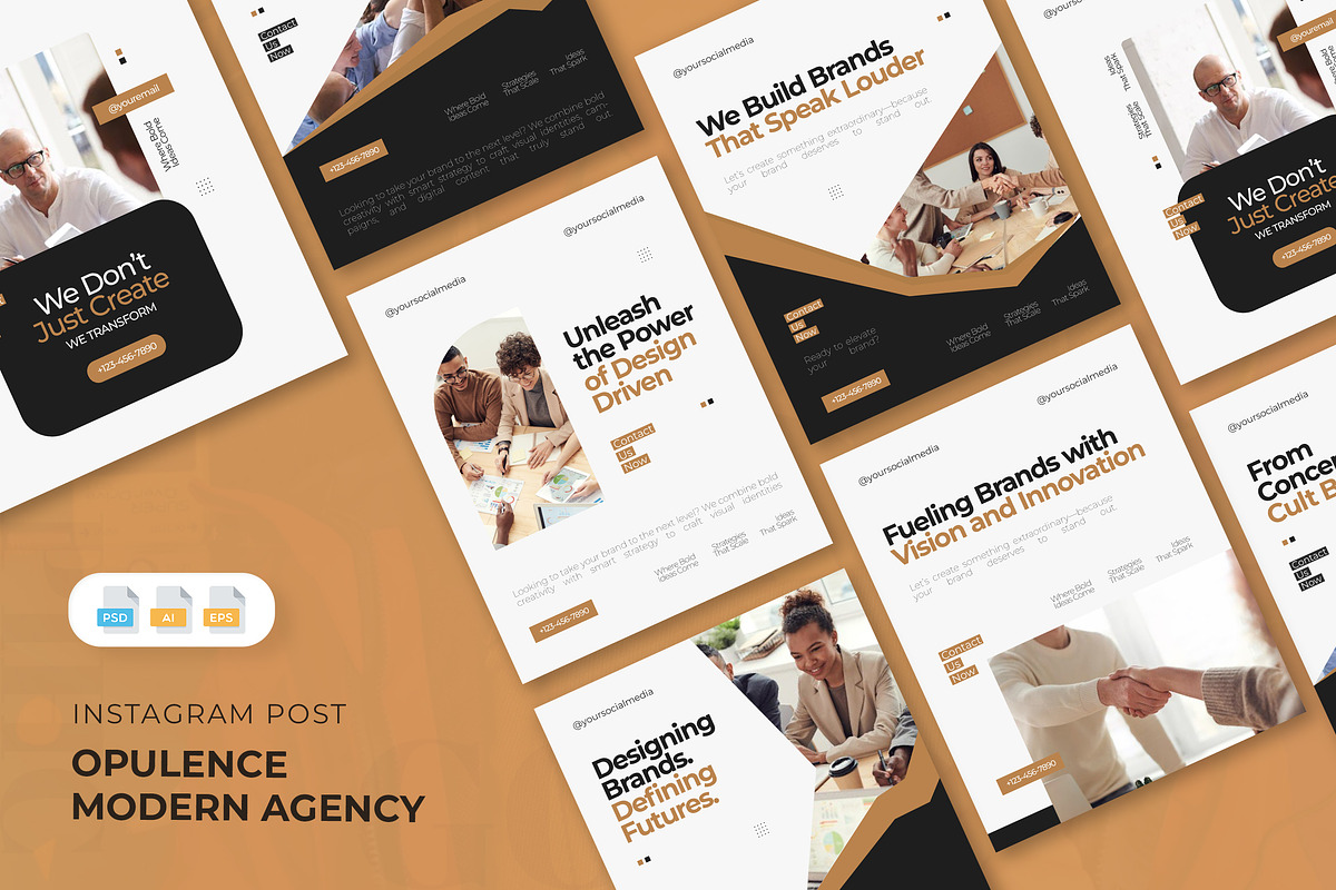 Opulence Agency - Instagram Post, a Social Media Template by AQR Studio