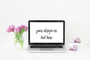 Tulips + Macbook Pro Mockup, a Mac Mockup by blackdahliapress (Thumbnail 2 of 2)