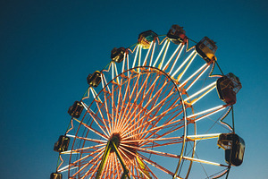 Ferris wheel at night stock photo