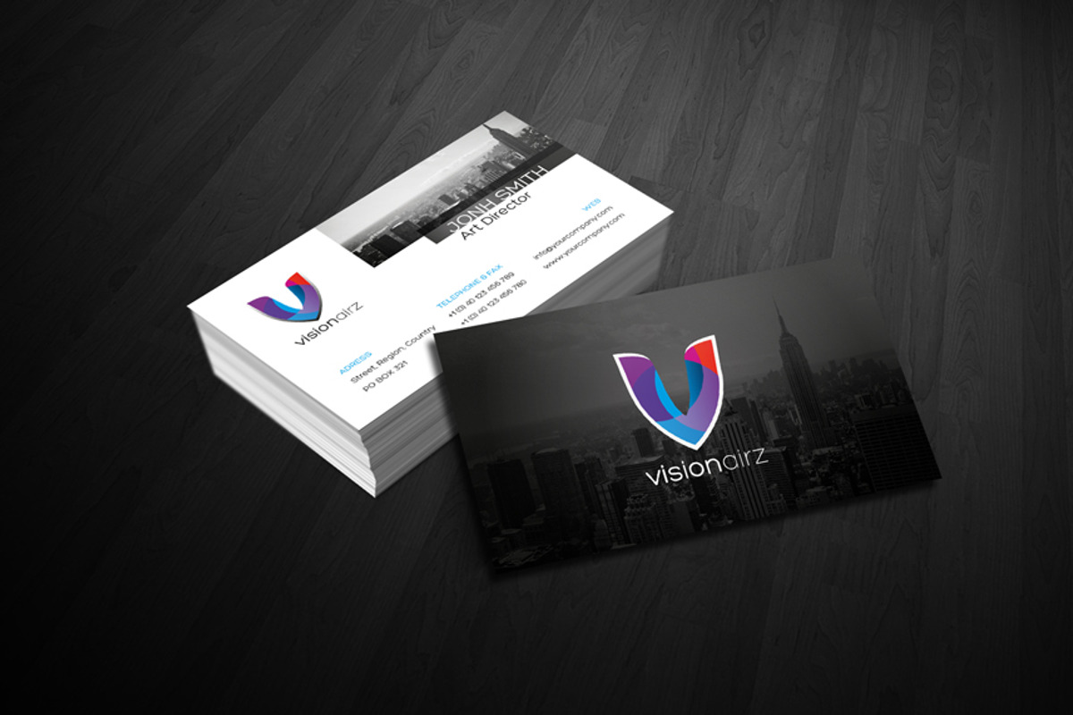 RW Visionairz Modern Identity + Logo, a Stationery Template by Reclameworks (Photo 2 of 5)