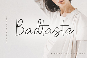 Badtaste - Elegant Signature Font, a Script Font by Konstantine Studio