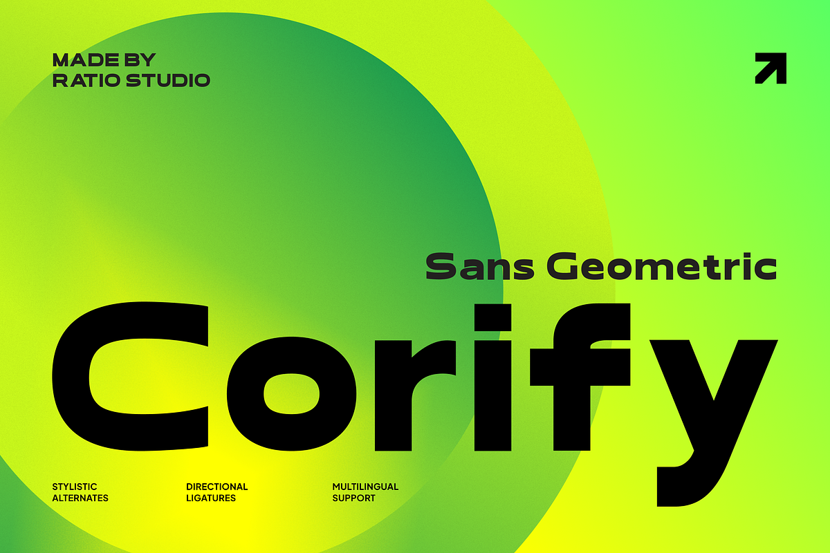 Corify Sans Geometric Font, a Sans Serif Font by Rasio Studio (Photo 1 of 13)