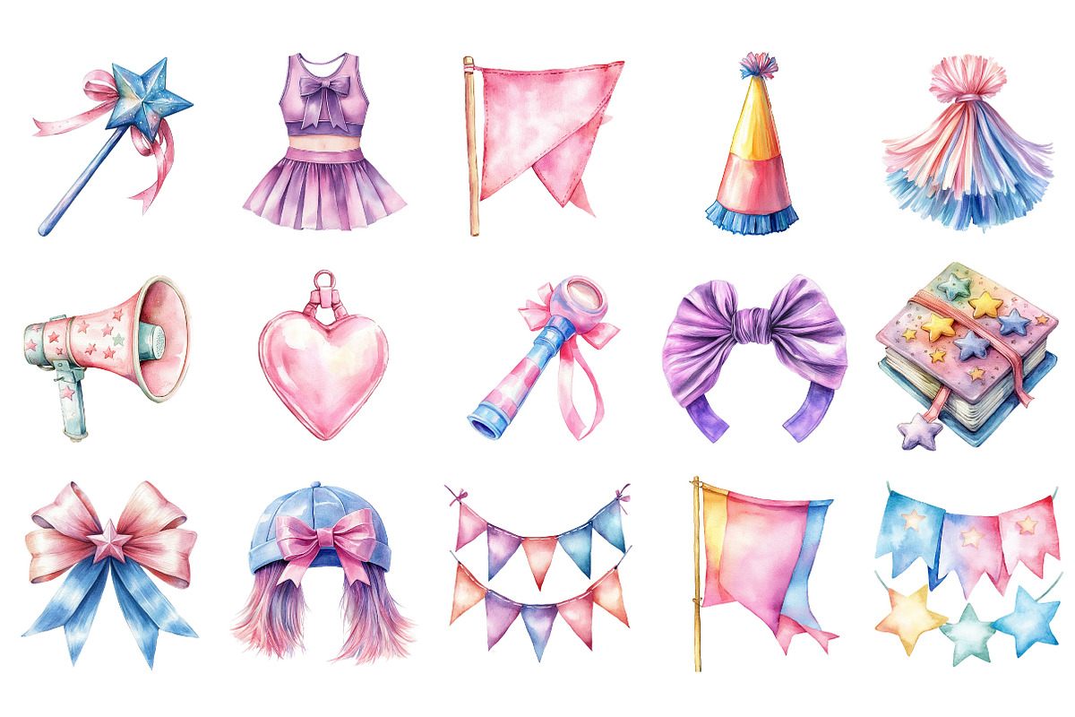 Cute Cheerleading Clipart, an Illustration by Designking (Photo 3 of 5)