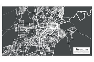 Asmara Eritrea City Map In Retro