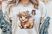Cute Cartoon Highland Cow Butterfly, an Illustration by Sublimation Artist (Thumbnail 7 of 9)