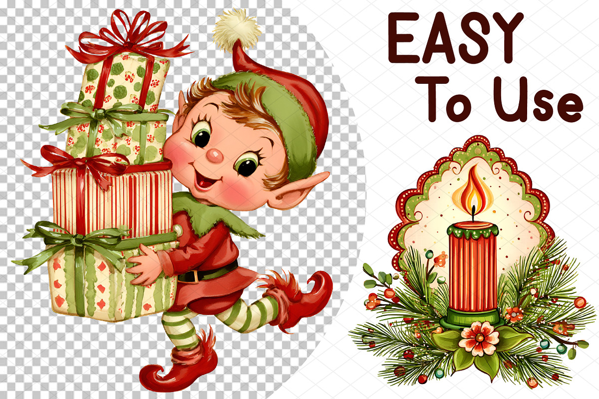 Whimsical Christmas Clipart Bundle, an Illustration by cherrydesign (Photo 4 of 4)