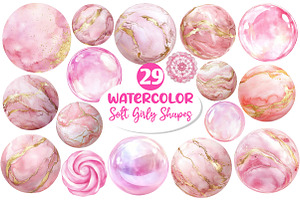 Soft Girly Round Shapes Clipart, an Illustration by Dream Creation