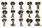 Quirky Grumpy Black Girl Clipart, a Seasonal Illustration by Craft Nest (Thumbnail 6 of 12)