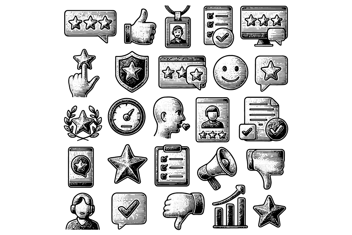 Customer Feedback Icon Set, an Object Graphic by RT Studio