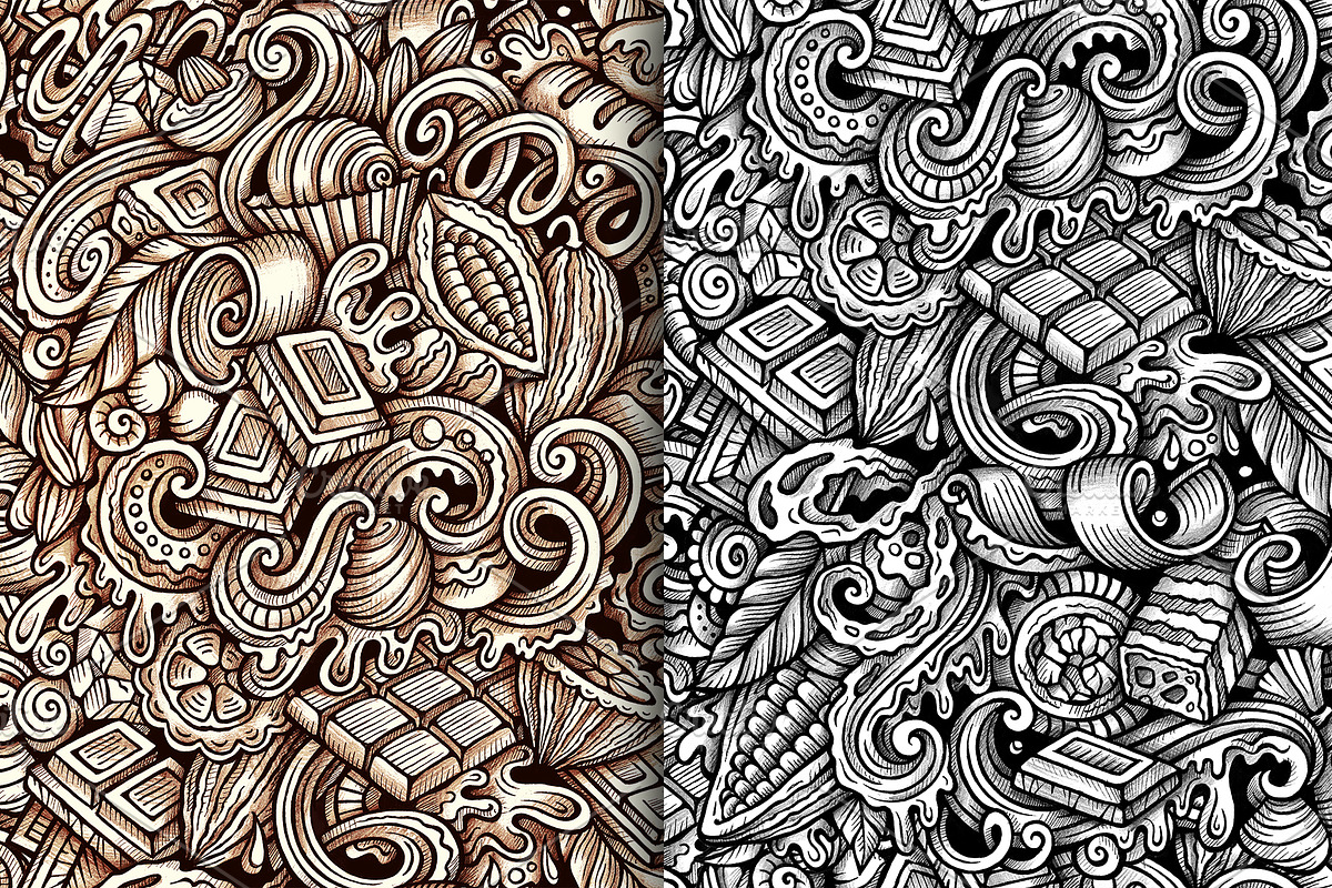 Chocolate Graphics Doodle Patterns, a Pattern Graphic by BALABOLKA (Photo 5 of 7)