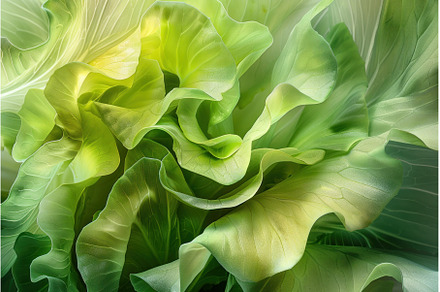Fresh green cabbage leaves creating, a Food & Drink Photo by Ylivdesign