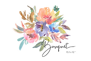 Simple Universal Watercolor Flowers