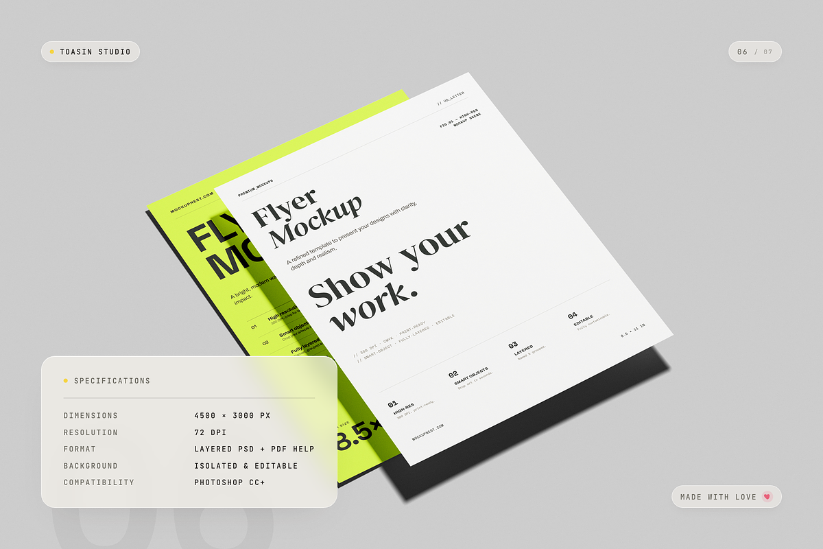US Letter Flyer Mockup, an Advertising Mockup by Toasin Studio (Photo 6 of 7)