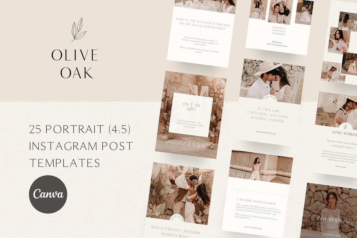 Wedding Photographer Instagram Posts, a Social Media Template by Wonderlik Webdesign (Photo 2 of 11)
