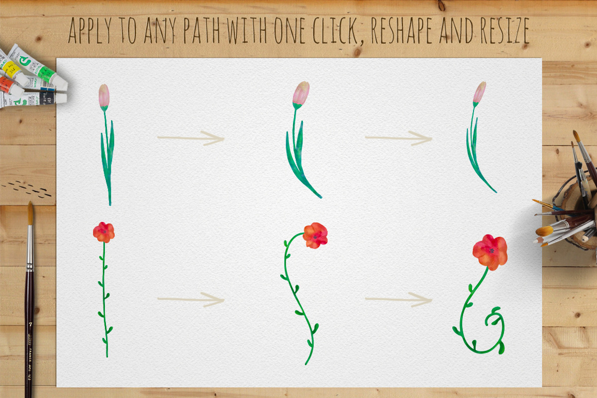Watercolor Art & Pattern Brushes preview 2