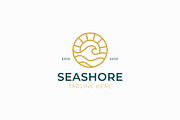 Wave Ocean Seashore Beach Logo Badge, a Branding & Logo Template by Signatoro (Thumbnail 1 of 3)
