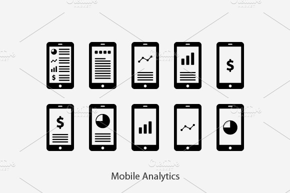 Mobile Analytics Data Graph Vector